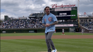 CM Punk Throws Out First Pitch At Chicago Cubs Game